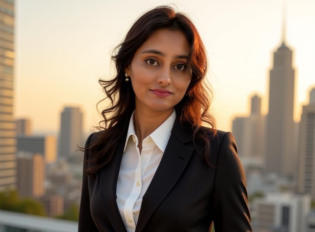 Headshot of Hajeera, Co-Founder & CEO of Vista Luxe Media